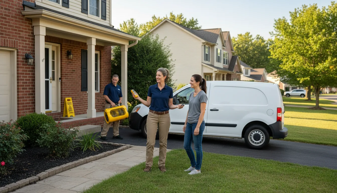Residential water damage restoration in Temple, PA